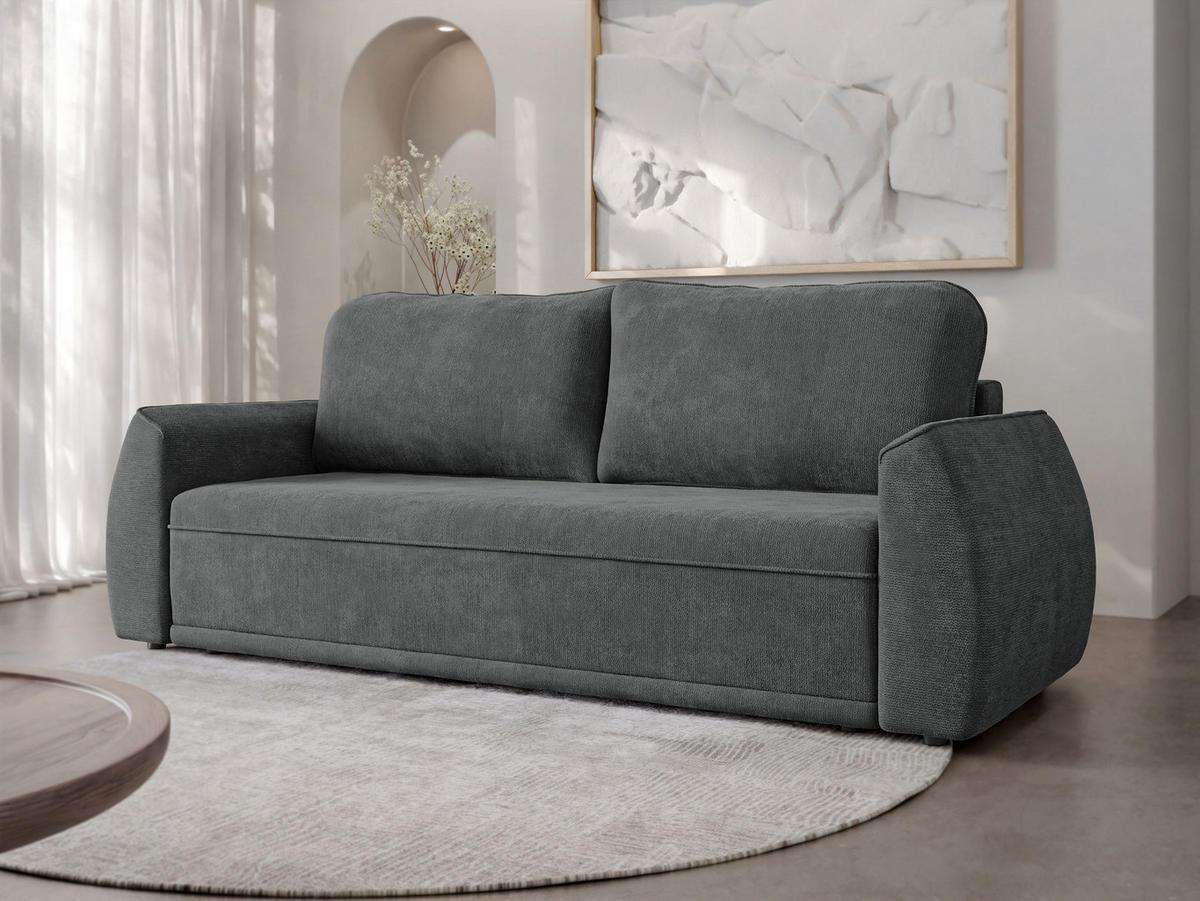 SCHLAFSOFA Floxi - Schwarz/Graphitfarben, Holz/Kunststoff (244/96/96cm) - MIRJAN24