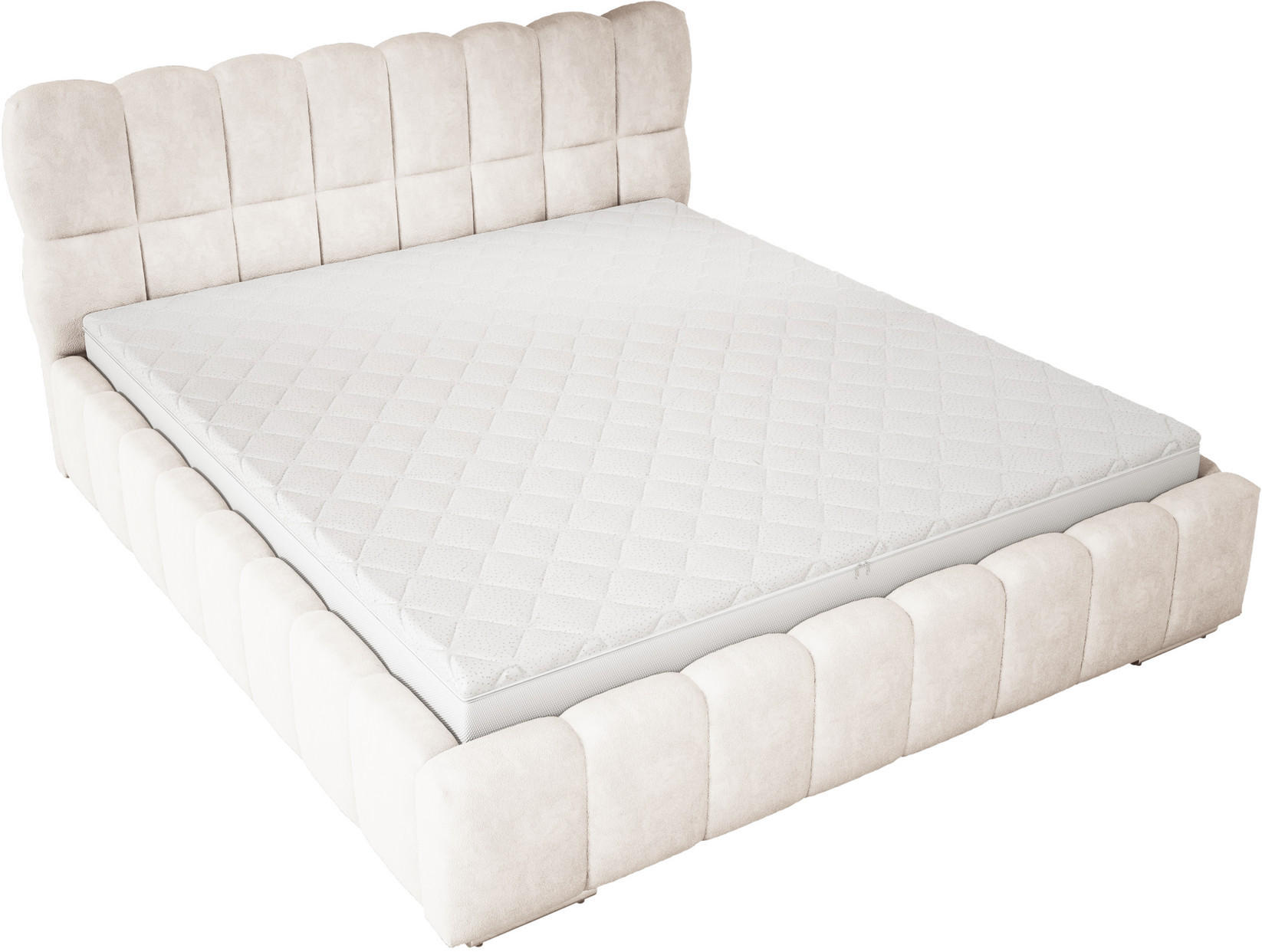 DOPPELBETT 160x200 cm Avilla mit Bettkasten, Lattenrost, Samt, Creme - Creme, Holz/Textil (160/200cm) - Emporius