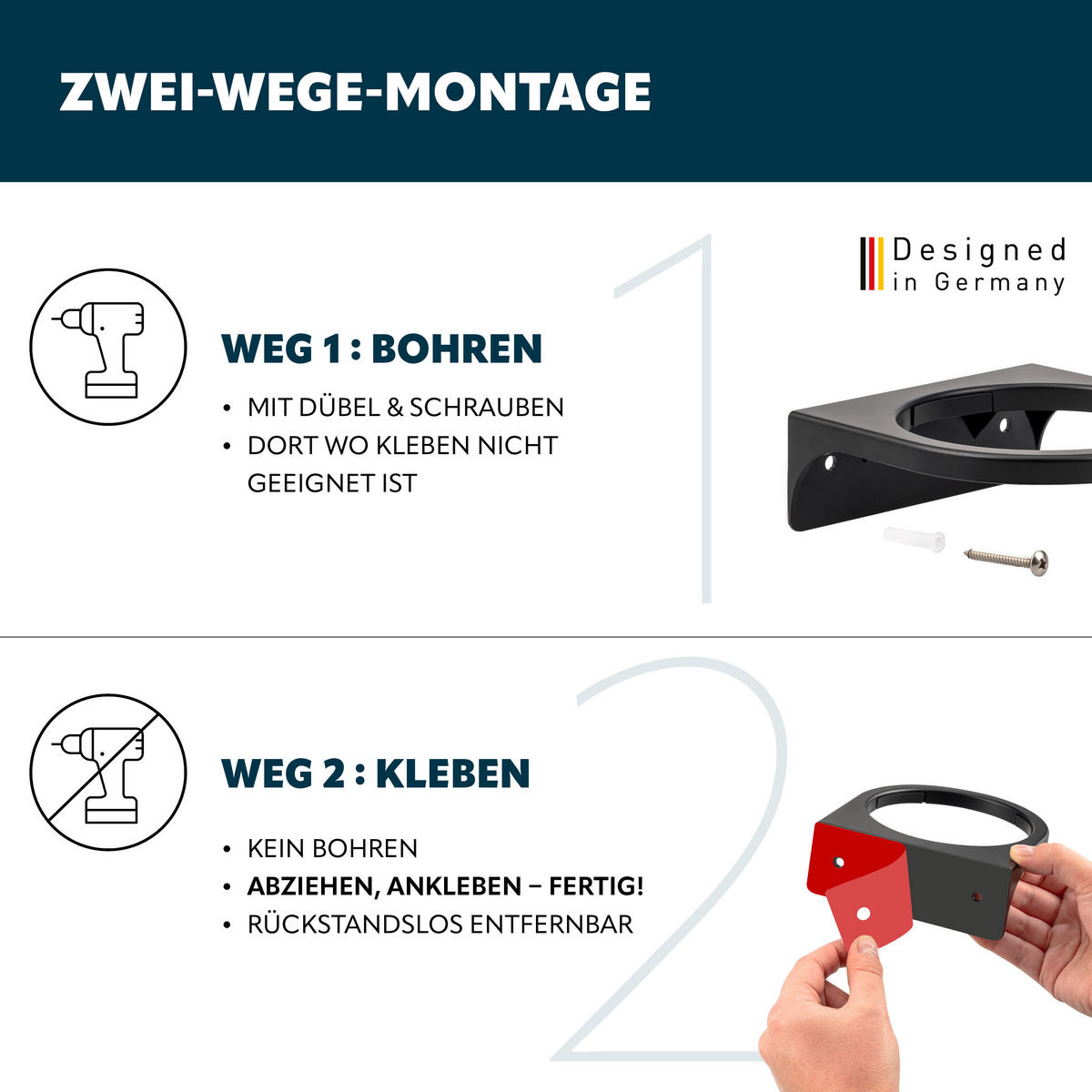 WC-GARNITUR 2-TLG. Bürste u. Eimer SAVONA Softtouch inkl. Wandhalterung, rund - weiß - Weiß, Kunststoff (19/24.5/19cm) - bremermann
