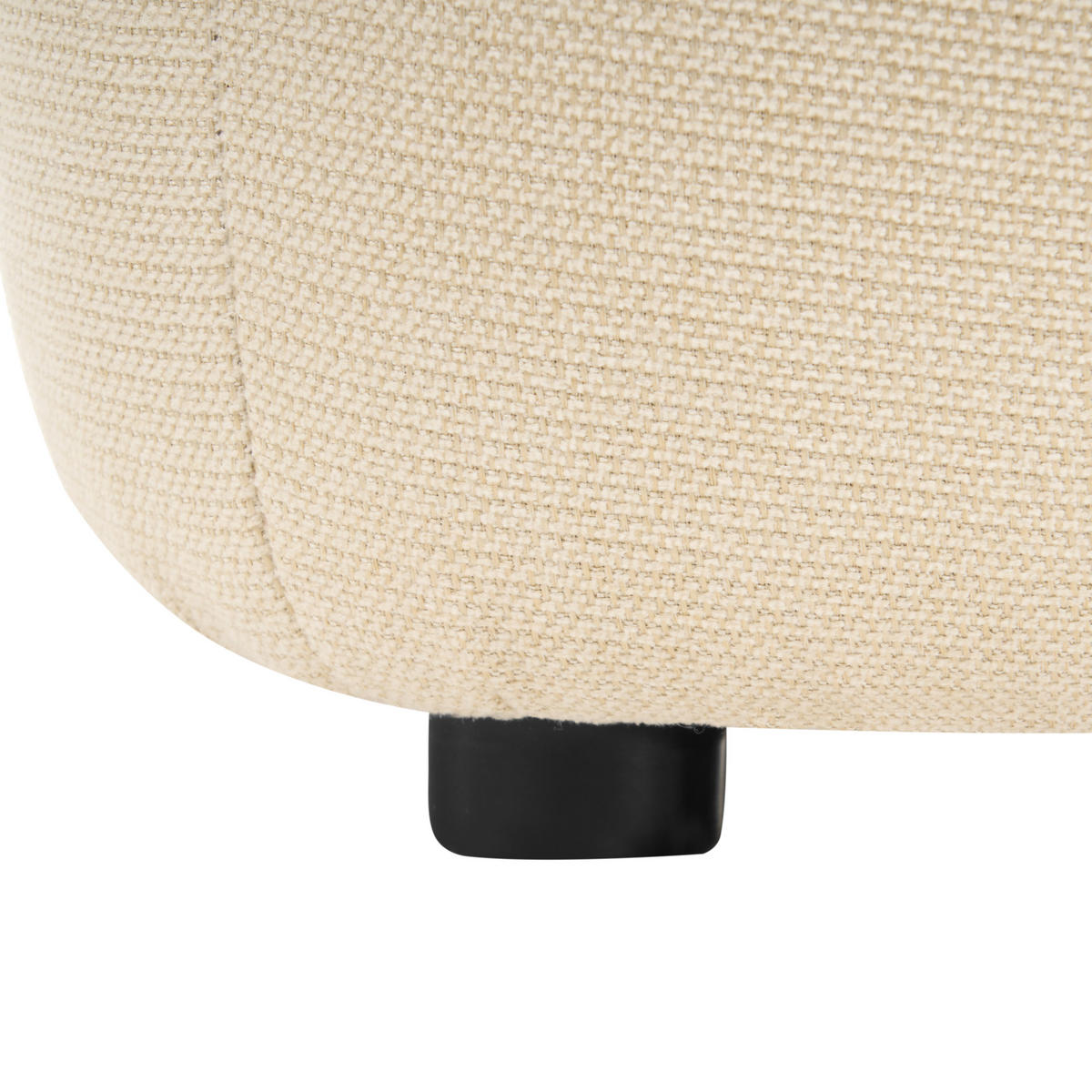 POUF Stoff Hellbeige Juno - Beige/Braun, Textil (35/38/35cm) - Beliani