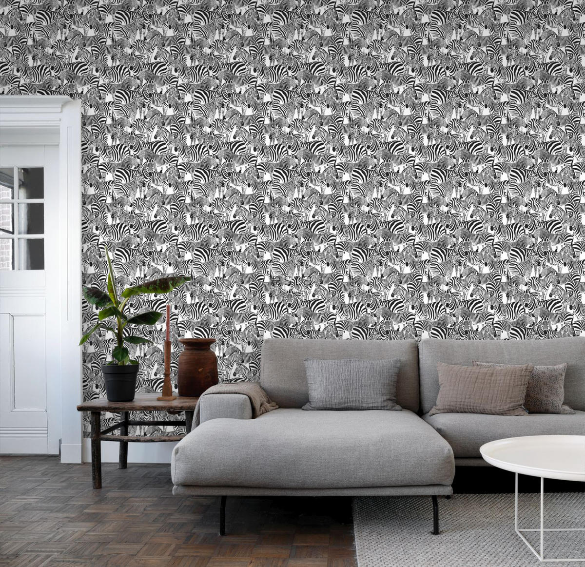 TAPETE Zebras 53 cm x 10.05 m - Schwarz, Papier (53/1000cm) - ESTAhome