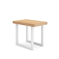 KONSOLENTISCH ausziehbar 58 bis 140cm, für 6 Gäste, eiche weiß, 90/58/73cm - Eichefarben/Weiß, Holzwerkstoff (90/140/73cm) - Skraut Home