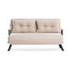 SCHLAFSOFA für 2 Personen mit Stoffbezug und Metallfüßen 133/50/41 cm - Beige, Metall (50/41/133cm) - Calicosy