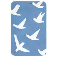 WC PŘEDLOŽKA Ptáci - bílá - vzor 40x60 cm - modrá, textil/plast (40/1cm) - OnlyWow