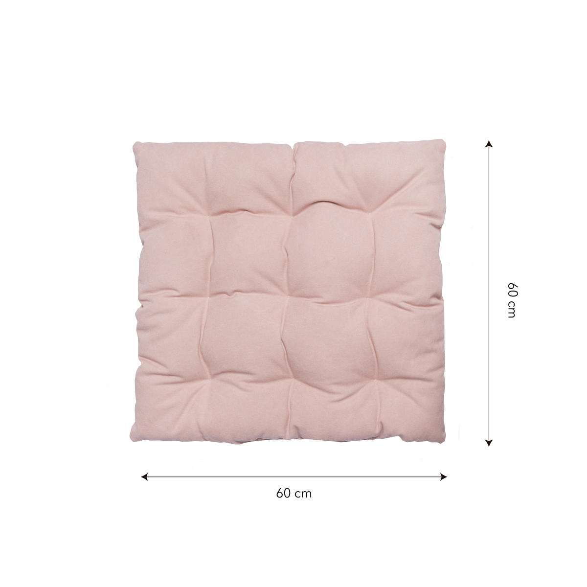 BODENKISSEN aus rosa Baumwolle, 60/60 cm CALMA - Pink, Textil (60/60/5cm) - RNT By Really Nice Things