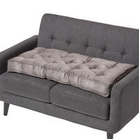 SITZAUFLAGE grau 100/48/10 cm – Sofa-Sitzkissen, Velours - Grau, Textil (48/100/10cm) - Homescapes