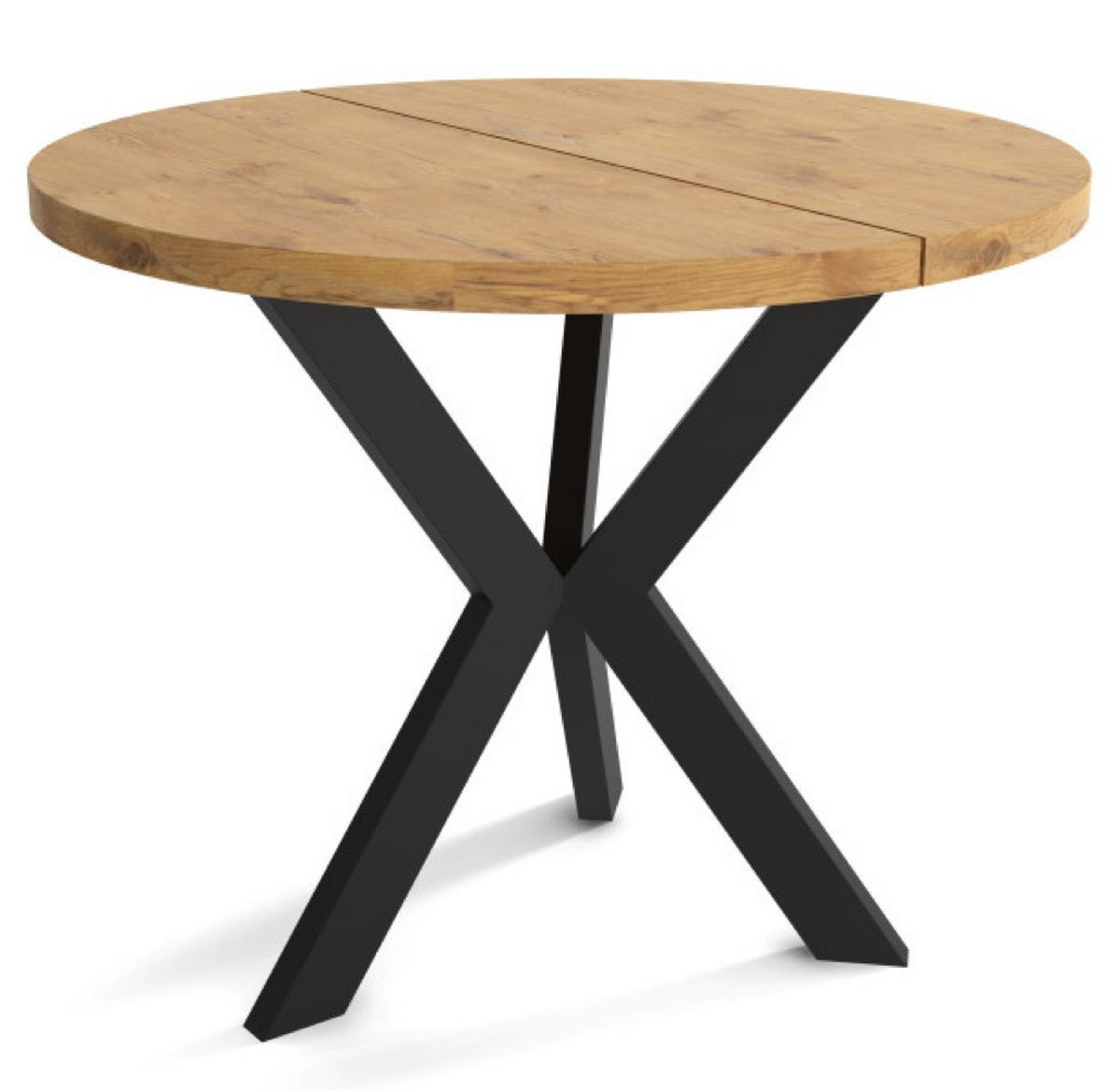 TISCH Schwarz IDA Ausziehbar Lancelot Eiche 100/140 cm - Multicolor/Schwarz, Holzwerkstoff (140/100/75cm) - Sepro Meble
