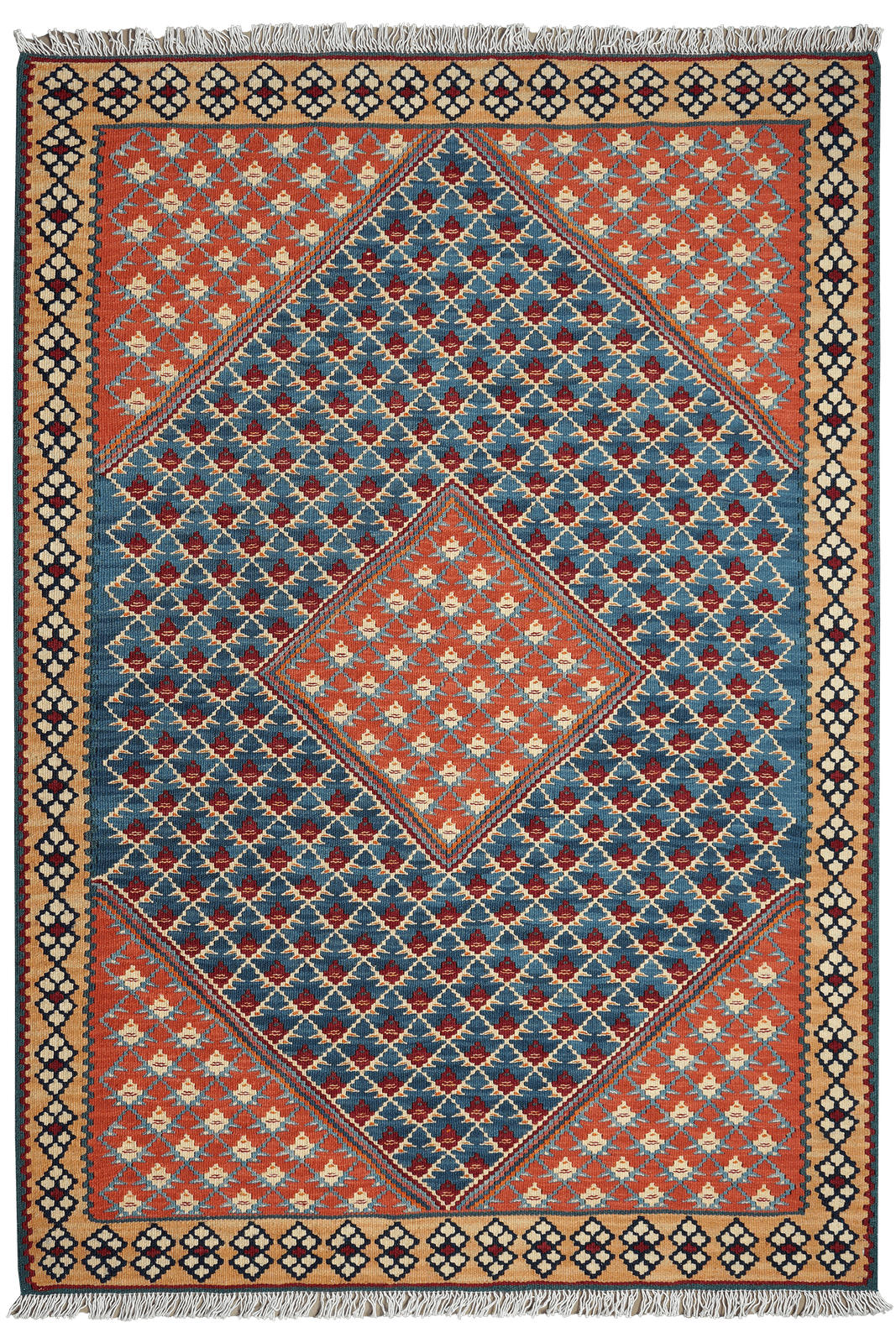 Looma Kelim-Teppich Blau 106x151 cm