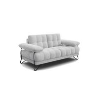 SOFA BUBBARA 2-Sitzer, hellgrau - Hellgrau/Schwarz, Holz/Textil (185/87/96cm) - Courtois Laville