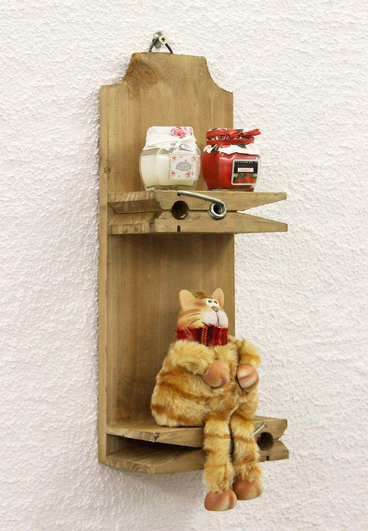 WANDREGAL Wäscheklammer Holz Braun 14,5/9/39,5 cm - Braun, Holz (14.5/39.5/9cm) - DanDiBo