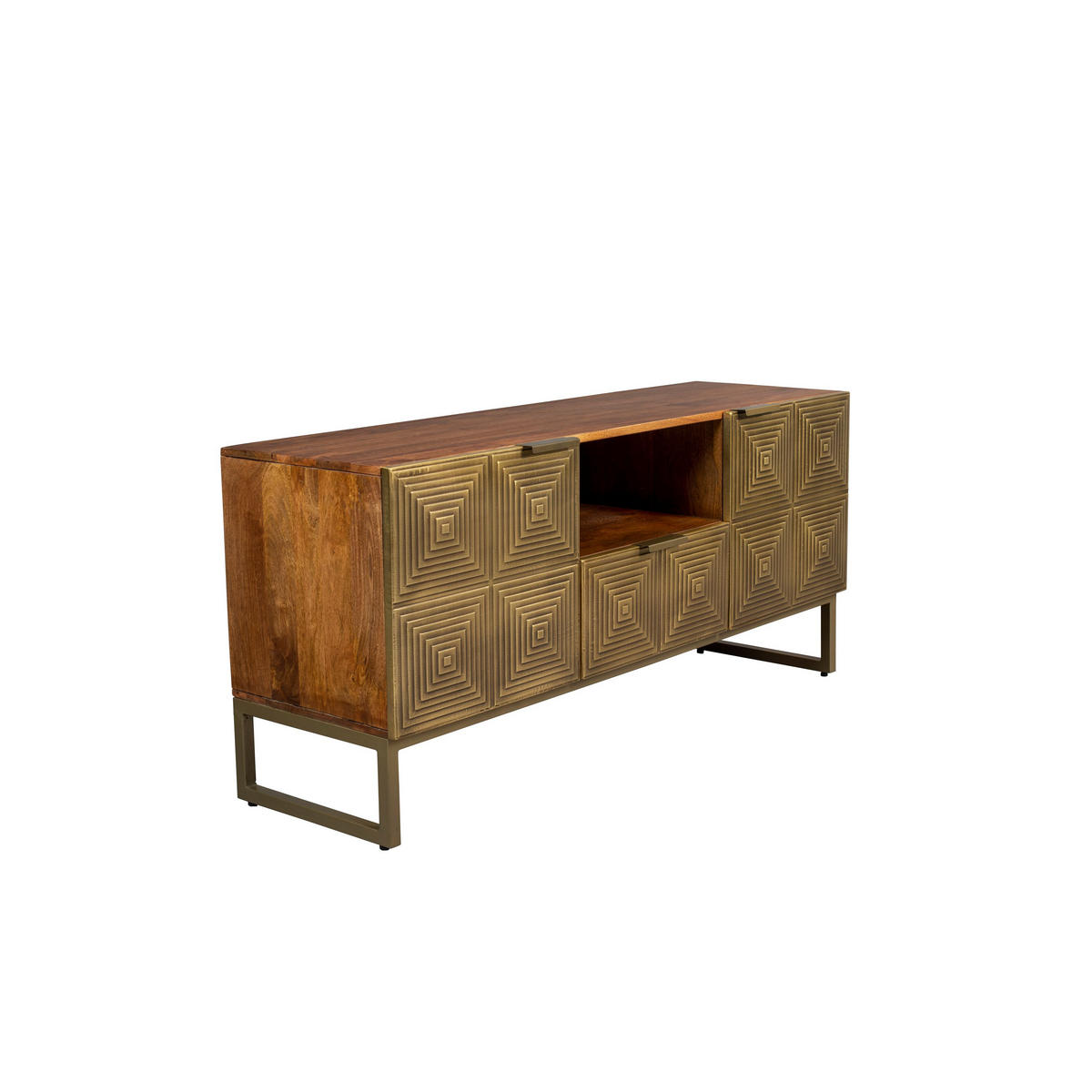 SIDEBOARD Lenkrad Gold - Goldfarben, Holz (40/60/135cm) - Dutchbone