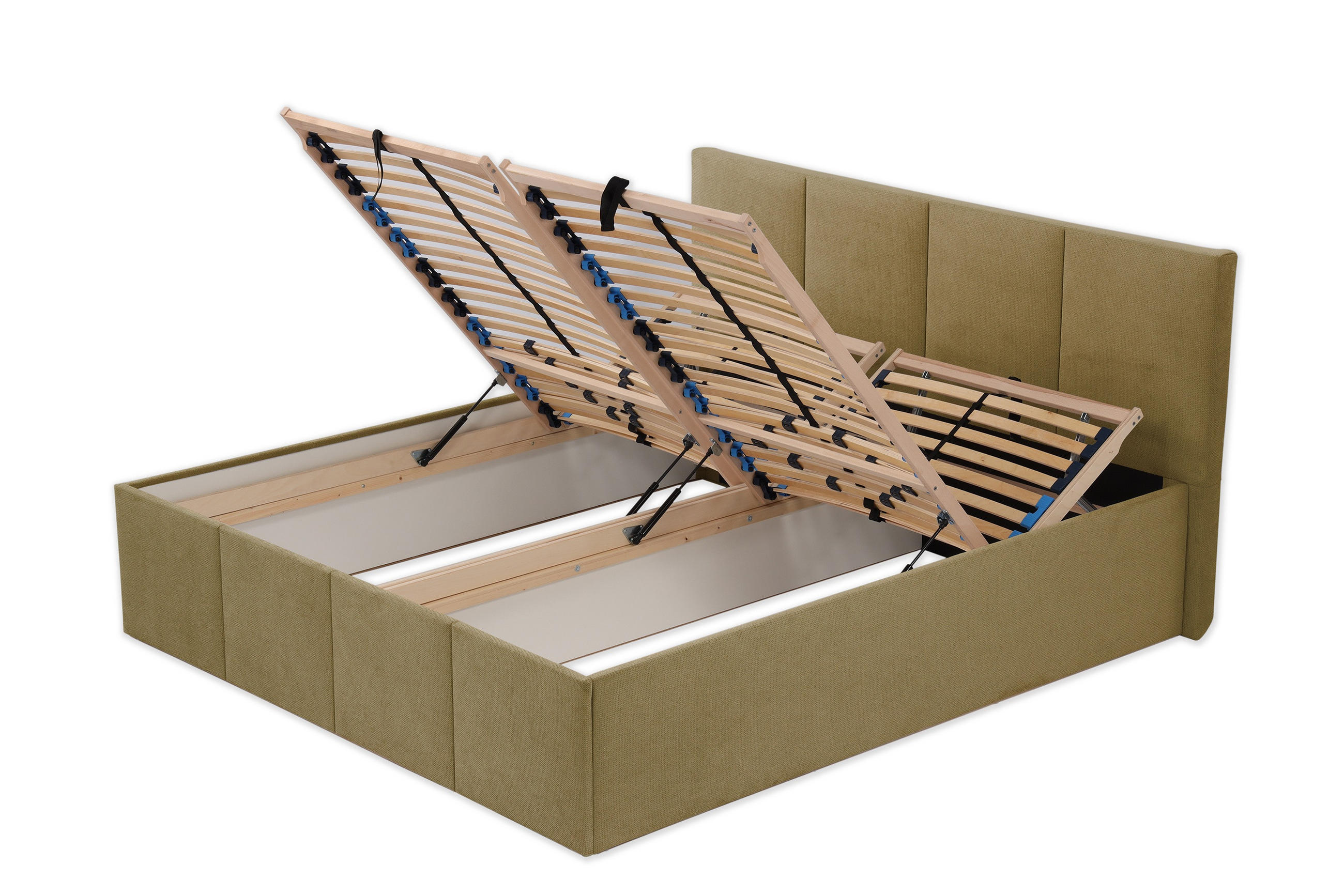 POLSTERBETT Dalas Avocado 160 x 200 x 40 cm Bettkasten Mit hochwertiger Matratze H3 (bis 120 kg) und Lattenrost - Grün, Holz (160/200cm) - Halmon Schlafkomfort Betten 