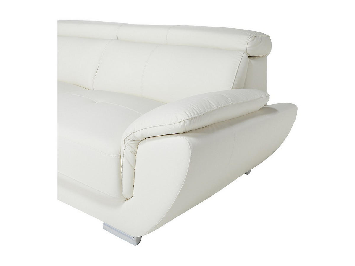ECKSOFA Leder - Ecke Links - Weiß - NAHIA - Weiß, Leder (306/240cm) - Vente-Unique