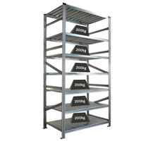 FACHBODENREGAL Proximo Stecksystem 250x120x60cm 7 Ebenen Beidseitig nutzbar Verzinkt - Silberfarben, Metall (120/250/60cm) - PROREGAL