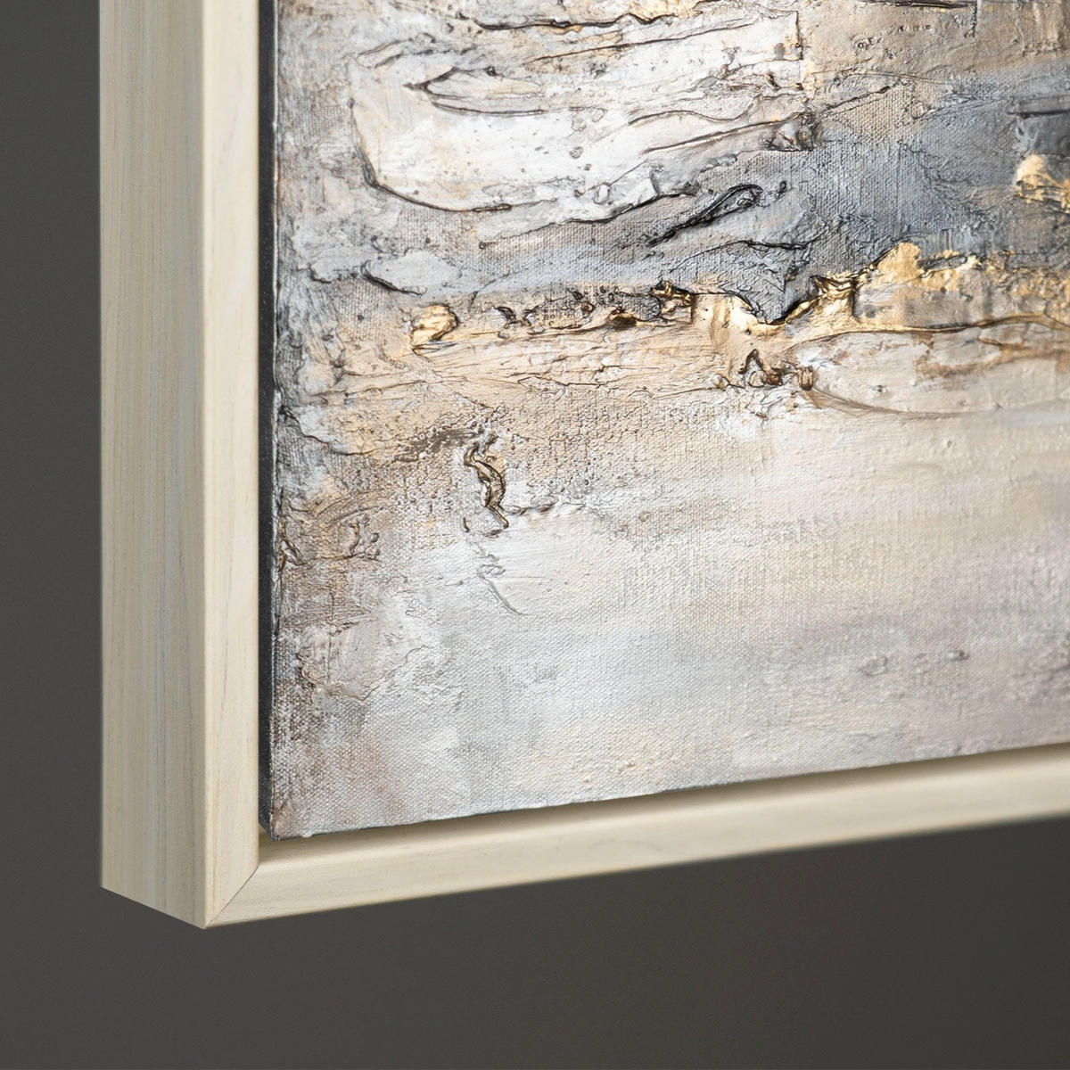 GEMÄLDE Sanfter Zeitfluss II Schattenfugenrahmen Beige 120x80 cm - Beige, Holz (120/80cm) - YS-art gallery