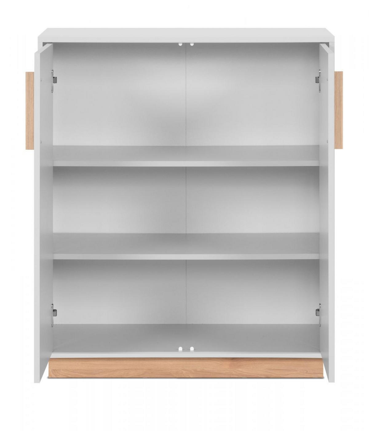 KOMMODE grau, Hickory Walnuss 82 cm, Sideboard 2-türig - Walnussfarben/Grau, Holzwerkstoff/Metall (82/94/40cm) - Furn.Design