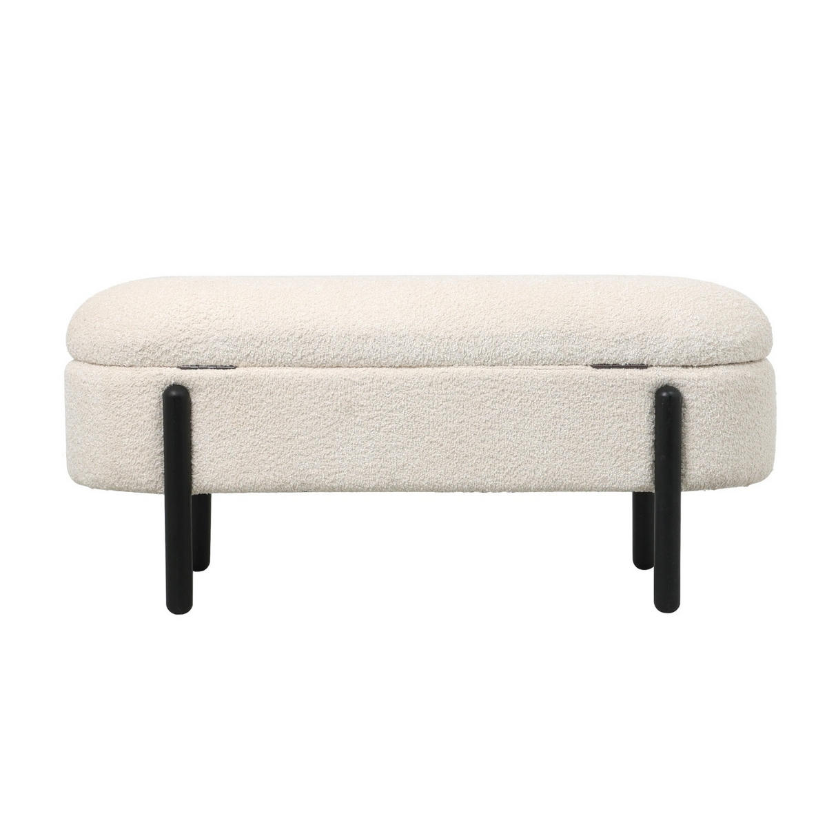AUFBEWAHRUNGSBANK aus Stoff 108x41x48cm, beige - Beige, Holz (108/48/41cm) - Giga Meubel