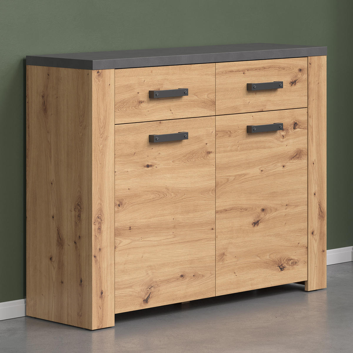 KOMMODE Follow Eiche Dekor - Eichefarben, Holzwerkstoff (116/116/91cm) - Trendteam