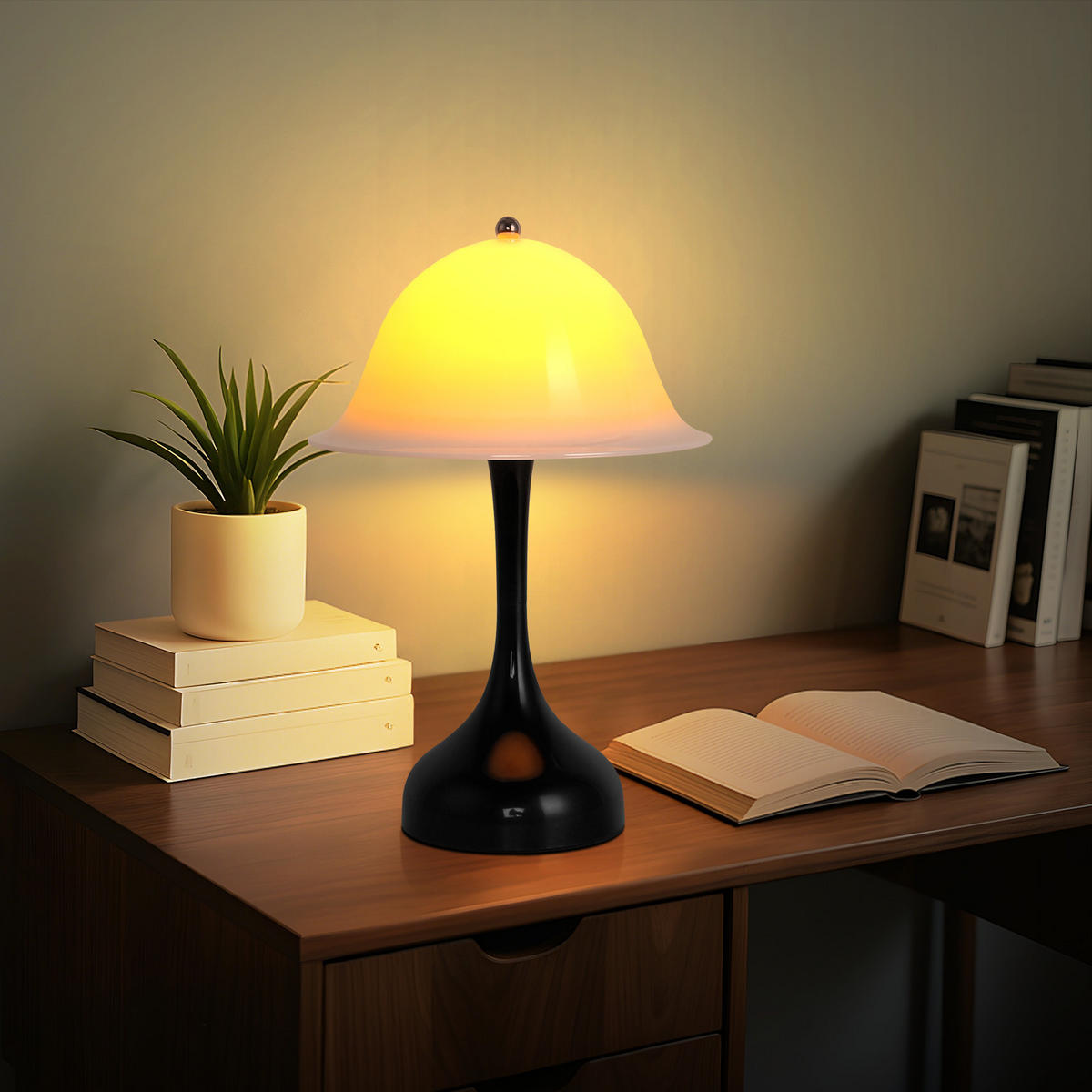 LED TISCHLAMPE Luminor 16/9/24.5 cm - Schwarz, Kunststoff (16/9/24.5cm) - ZMH