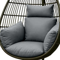 KISSEN für Hängesessel – wetterfest mit Kopfstütze - Grau, Textil (110/15/112cm) - Homescapes
