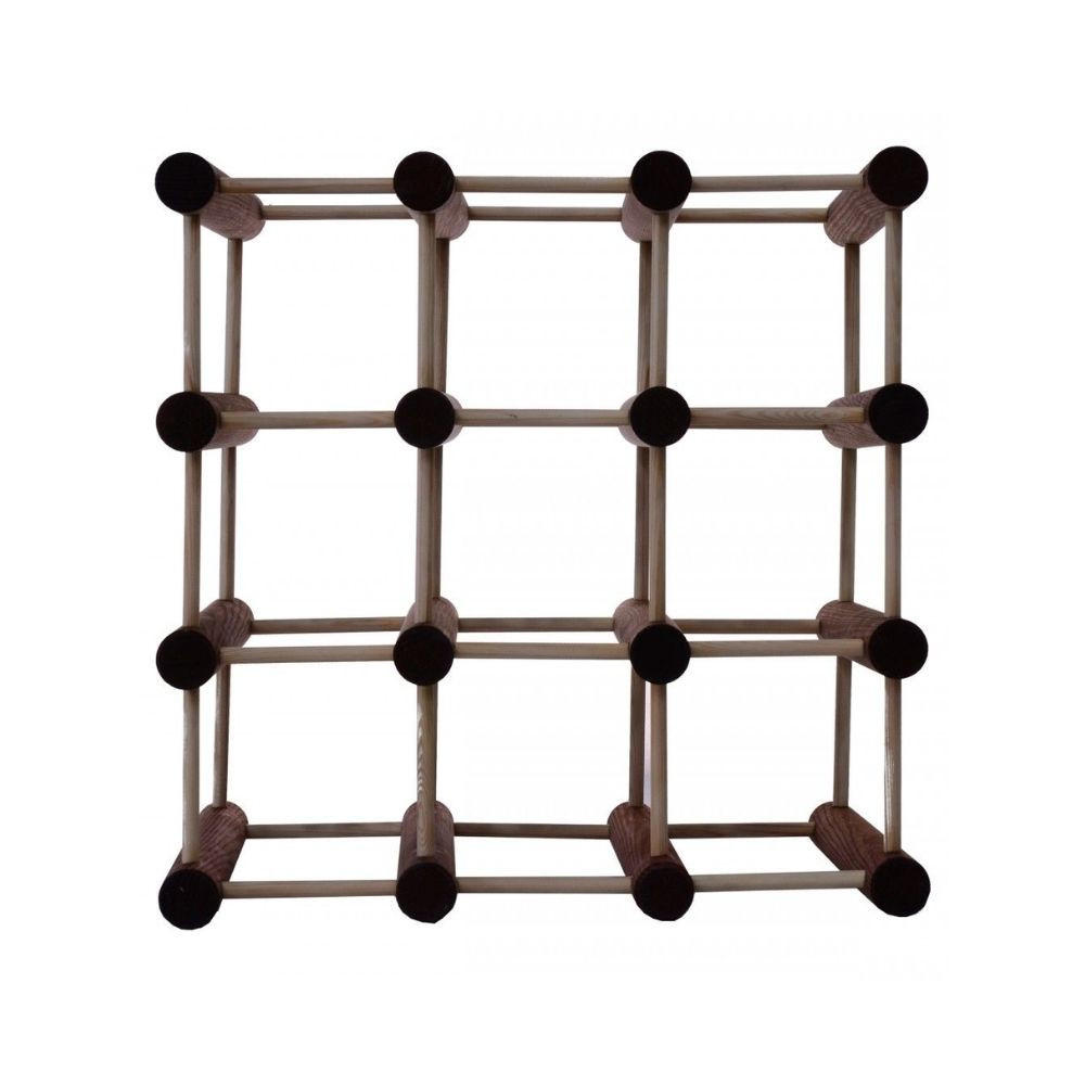 WEINREGAL Vinotega Mod 36x36x24 cm 1x 9 Flaschen Massives Kiefernholz Braun Geölt - Braun, Holz (36/36/24cm) - PROREGAL
