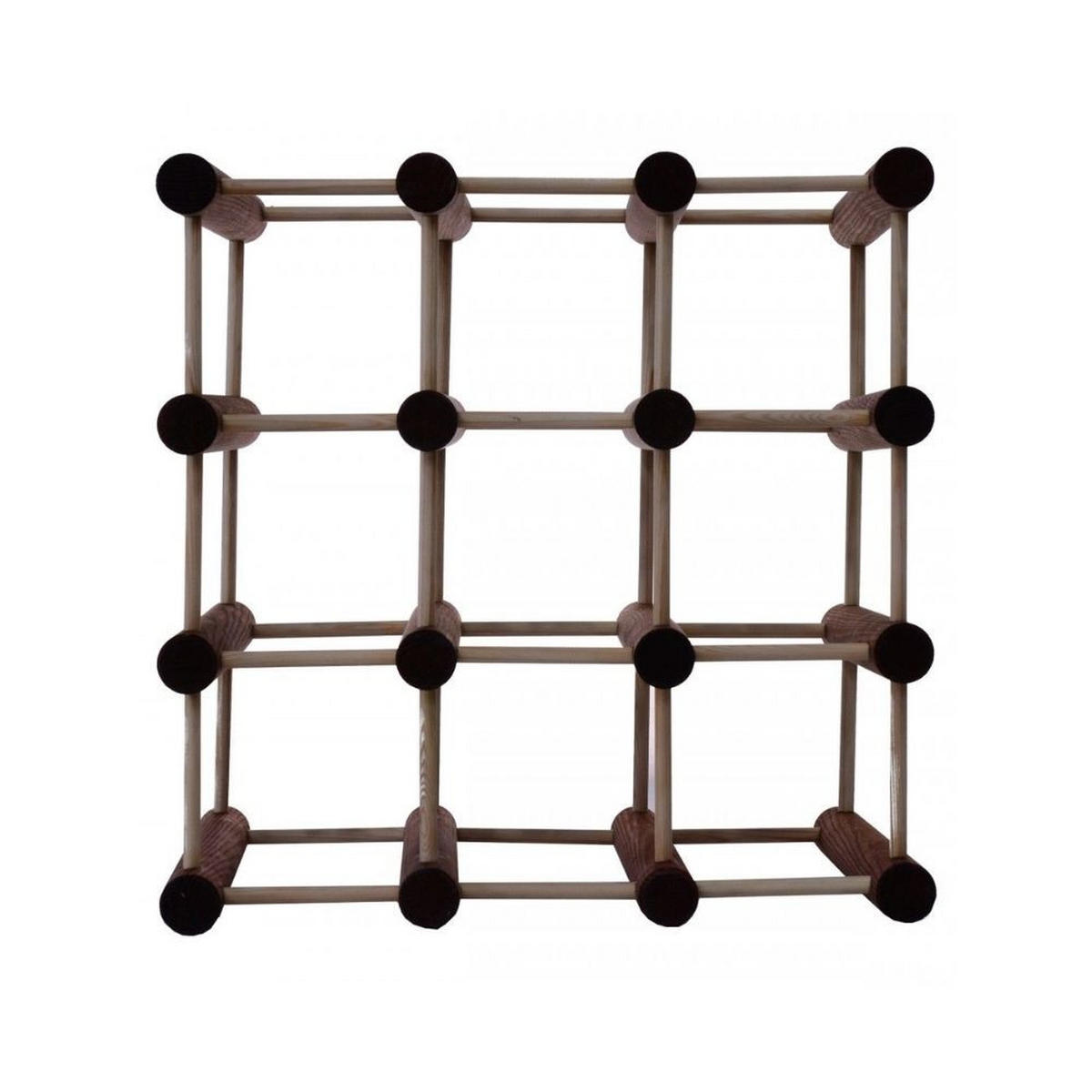 WEINREGAL Vinotega Mod 36x36x24 cm 1x 9 Flaschen Massives Kiefernholz Braun Geölt - Braun, Holz (36/36/24cm) - PROREGAL
