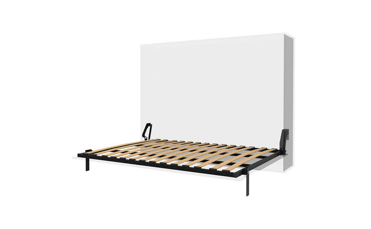 SCHRANKBETT Morphy Einbaubares 200x150 Horizontal - Weiß, Holz/Metall (200/150cm) - WallBedKing