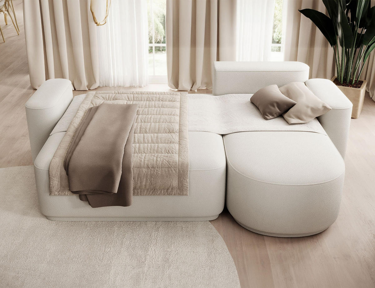 ECKSOFA RUMA - Creme (Amore 01) - Creme, Holzwerkstoff (285/180cm) - Möblo