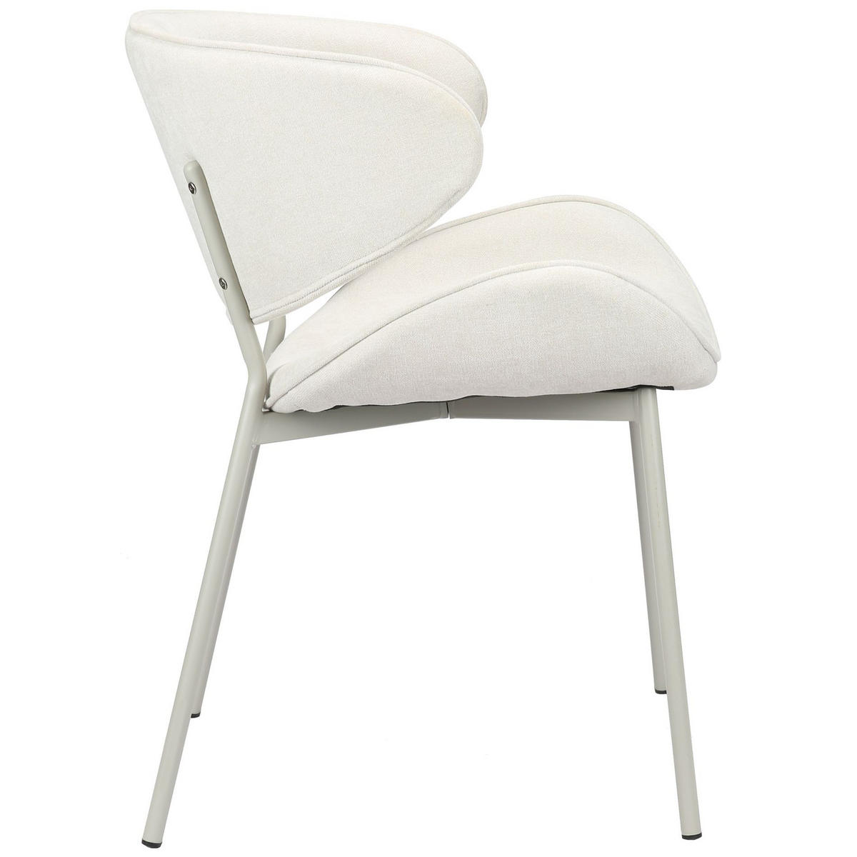 POLSTERSTUHL Pretically Creme - Beige/Creme, Textil/Metall (53/80/59cm) - Selsey