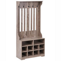 ORGANIZATOR ZA ČEVLJE s stojalom za oblačila temno rjava Deniliquim - rjava, leseni material (80/170/35cm) - Beliani