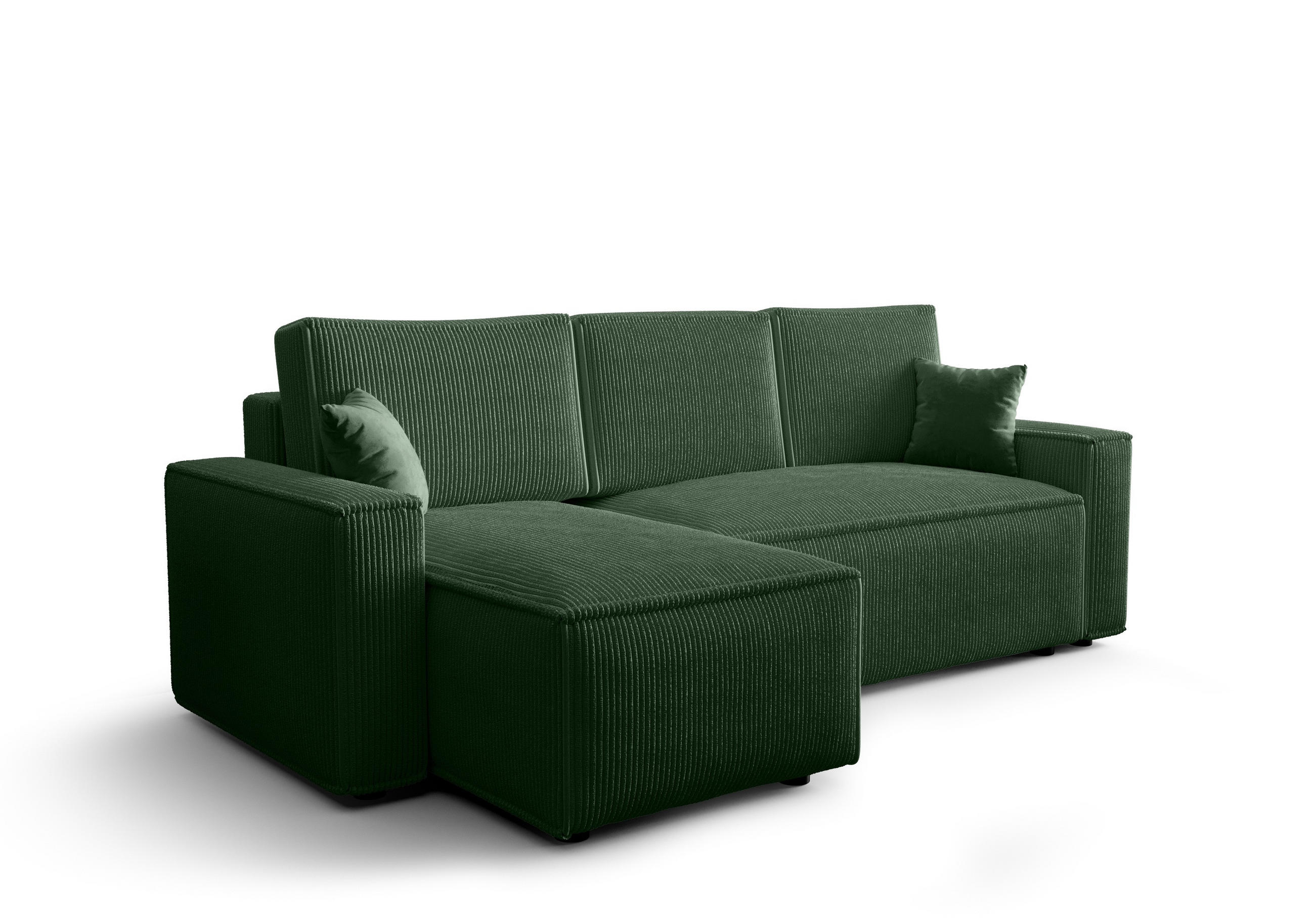 ECKSOFA L AMBRO Poso 14 Links mit Schlaffunktion - Grün, Textil (232/143cm) - Bedante