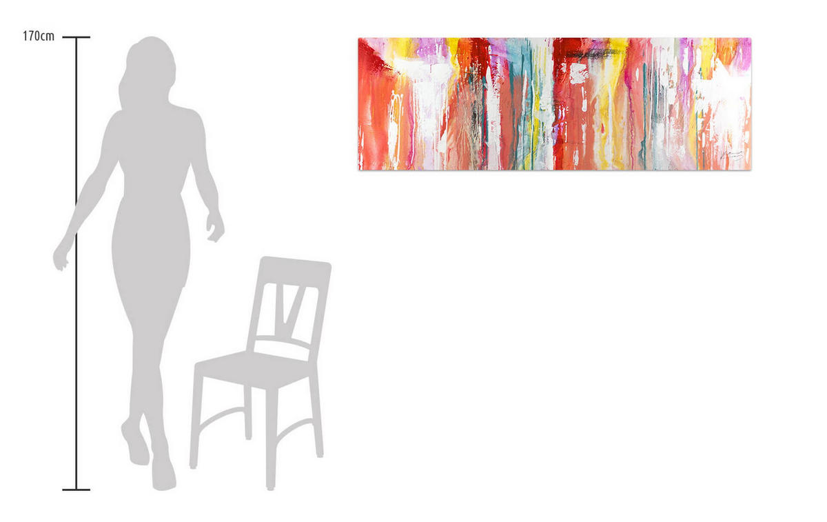 ÖLGEMÄLDE 150/50 cm - Rot/Multicolor, Holz/Textil (2/50cm) - KUNSTLOFT
