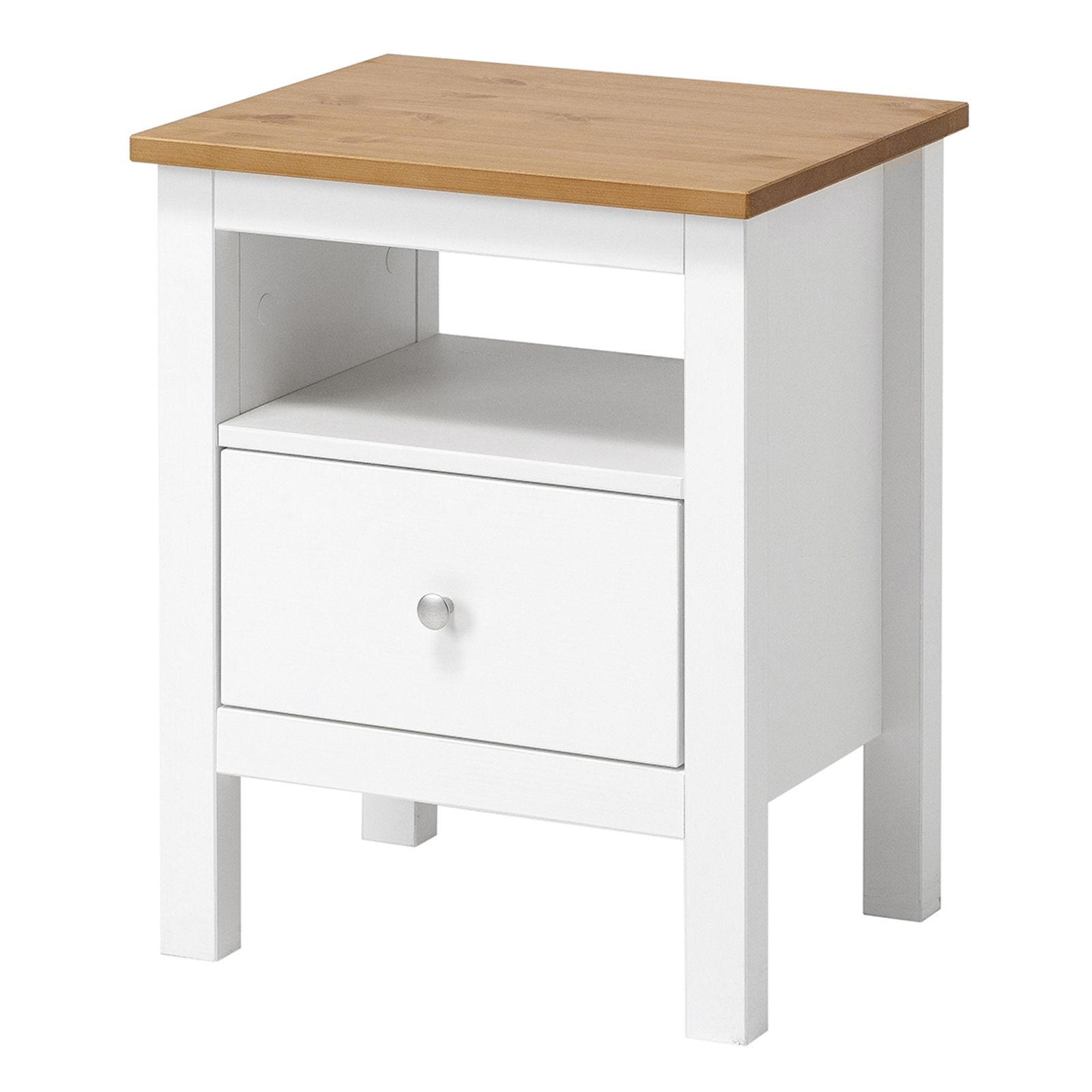 NACHTTISCH Massivholz 37/45/55 cm - Kirschbaumfarben/Weiß, Holz (45/55/37cm) - hagge home