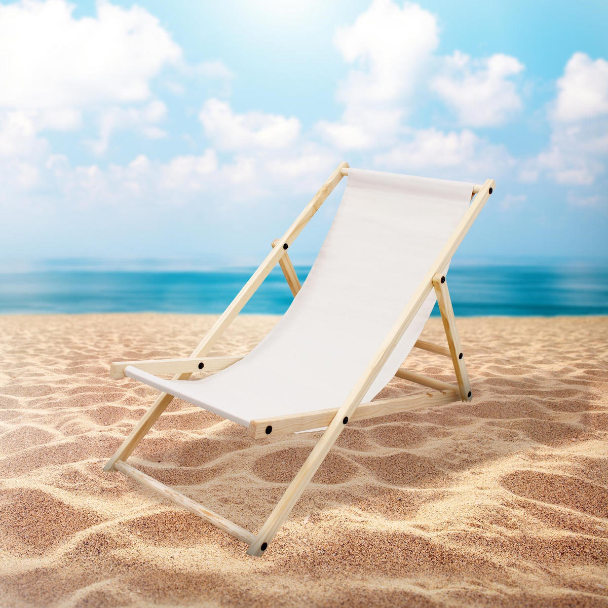 LIEGESTUHL samt Beige 2er Set - Beige, Holz (52/83/117cm) - ECD-Germany