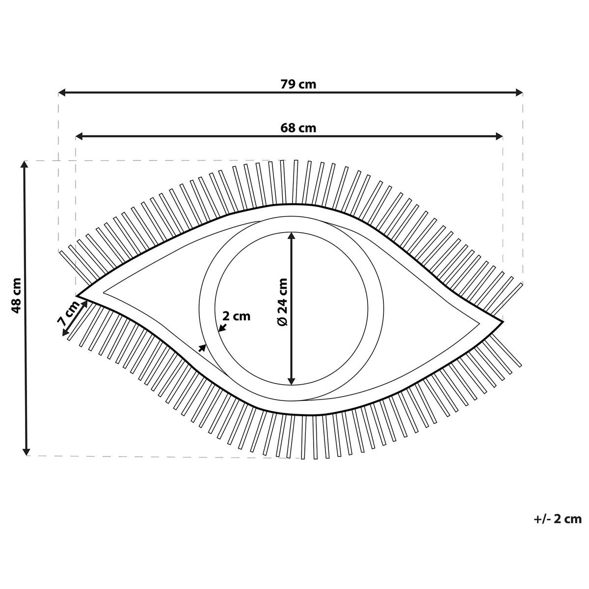 WANDSPIEGEL Bambusholz Augenform 50/80 cm Soyopa - Hellbraun, Holz (79/48/2cm) - Beliani