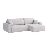 ECKSOFA Mit Schlaffunktion, Ariel XL, Chenille-Stoff, Stoff Artico, Cement, Rechts - Hellgrau, Holz (280/142cm) - Kaiser Möbel