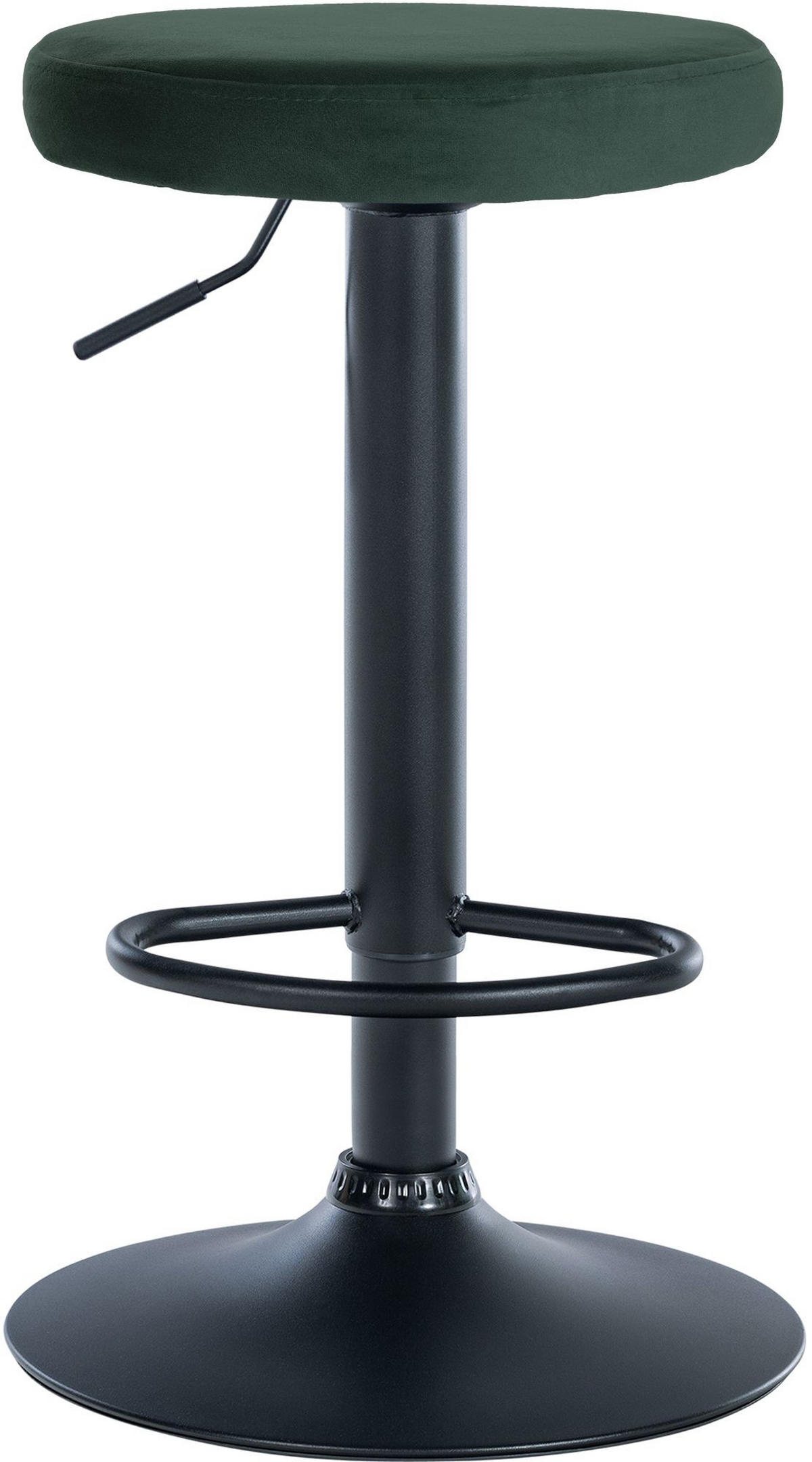 BARHOCKER Samt grün - Schwarz/Grün, Textil/Metall (38.5/60/38.5cm) - CLP