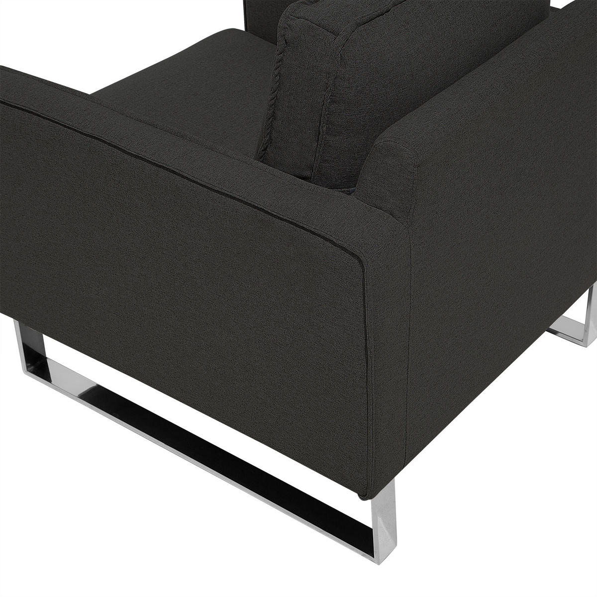 SESSEL Polsterbezug Grau Vind - Grau, Textil/Metall (76/82/82cm) - Beliani