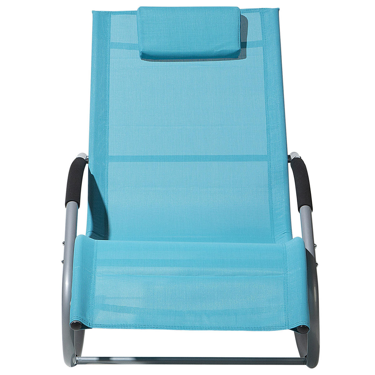 GARTENLIEGE Schaukelfunktion Blau Carano - Blau, Metall (63/84/149cm) - Beliani