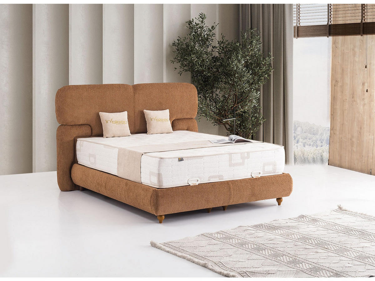 POLSTERBETT Frida 180x200 Braun - Braun, Textil/Metall (180/200cm) - Villa Möbel