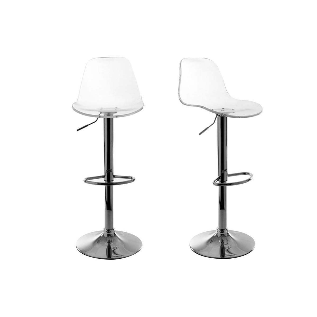 BARHOCKER Transparent 2er-Set GALILEO - Transparent, Kunststoff (45/105/38.5cm) - Miliboo