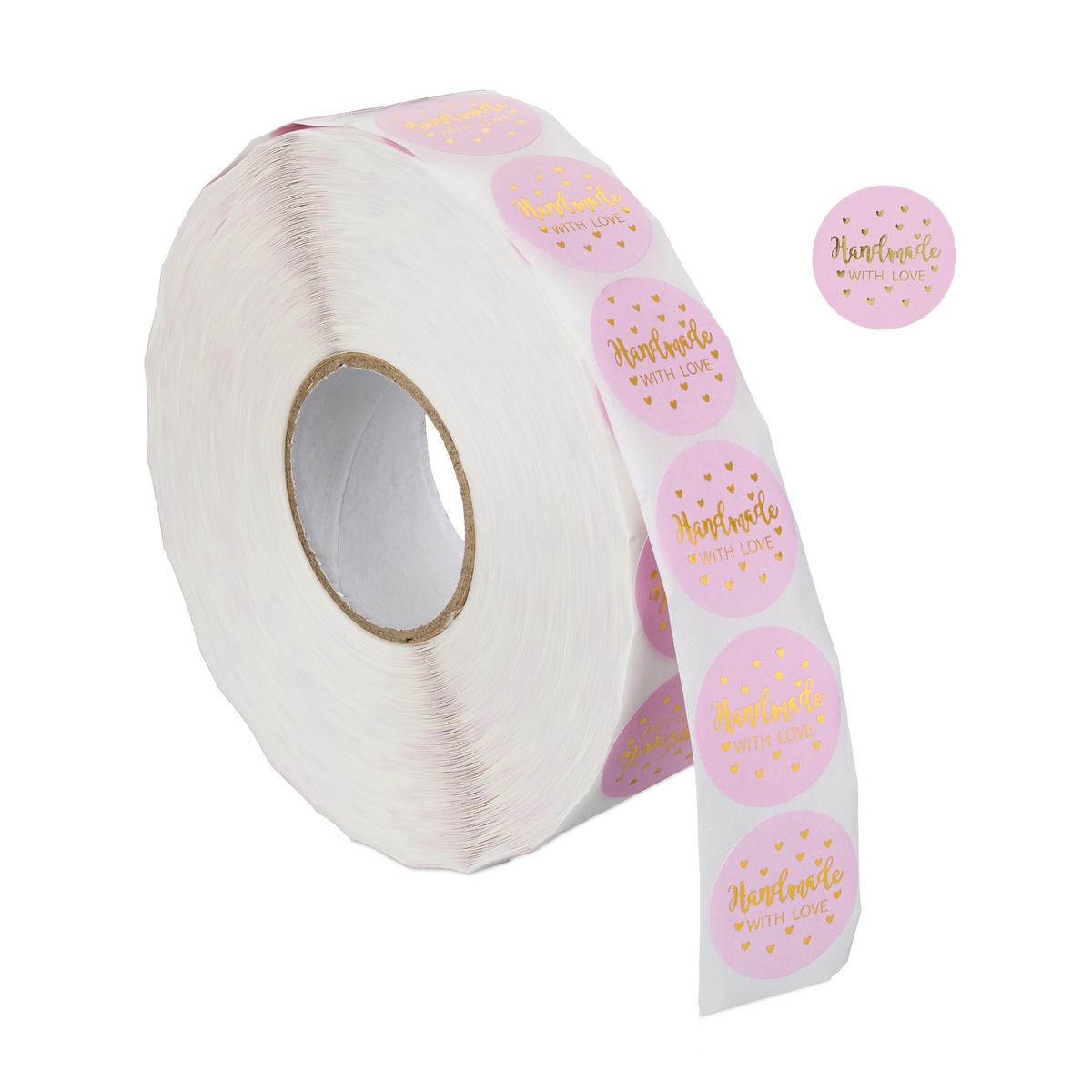 2500XAUFKLEBER - Rosa, Papier/Kunststoff (11/3/11cm) - Relaxdays