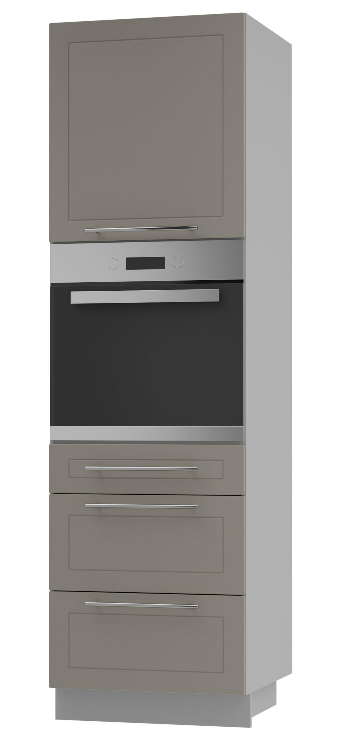 BACKOFEN-HOCHSCHRANK Kvantum D14/RU/3A Beige Matt / Grau Matt 60 / 59 / 207cm - Beige/Grau, Holz/Holzwerkstoff (60/207/59cm) - Feldmann-Wohnen