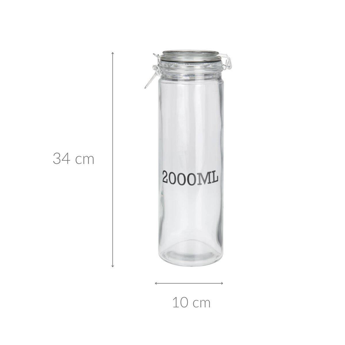 GLASBEHÄLTER mit Deckel 2000 ml - Transparent, Glas (10/34/10cm)