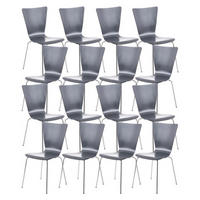 BESUCHERSTUHL 16er Set Holz grau - Grau, Holz/Metall (43/84/50cm) - CLP