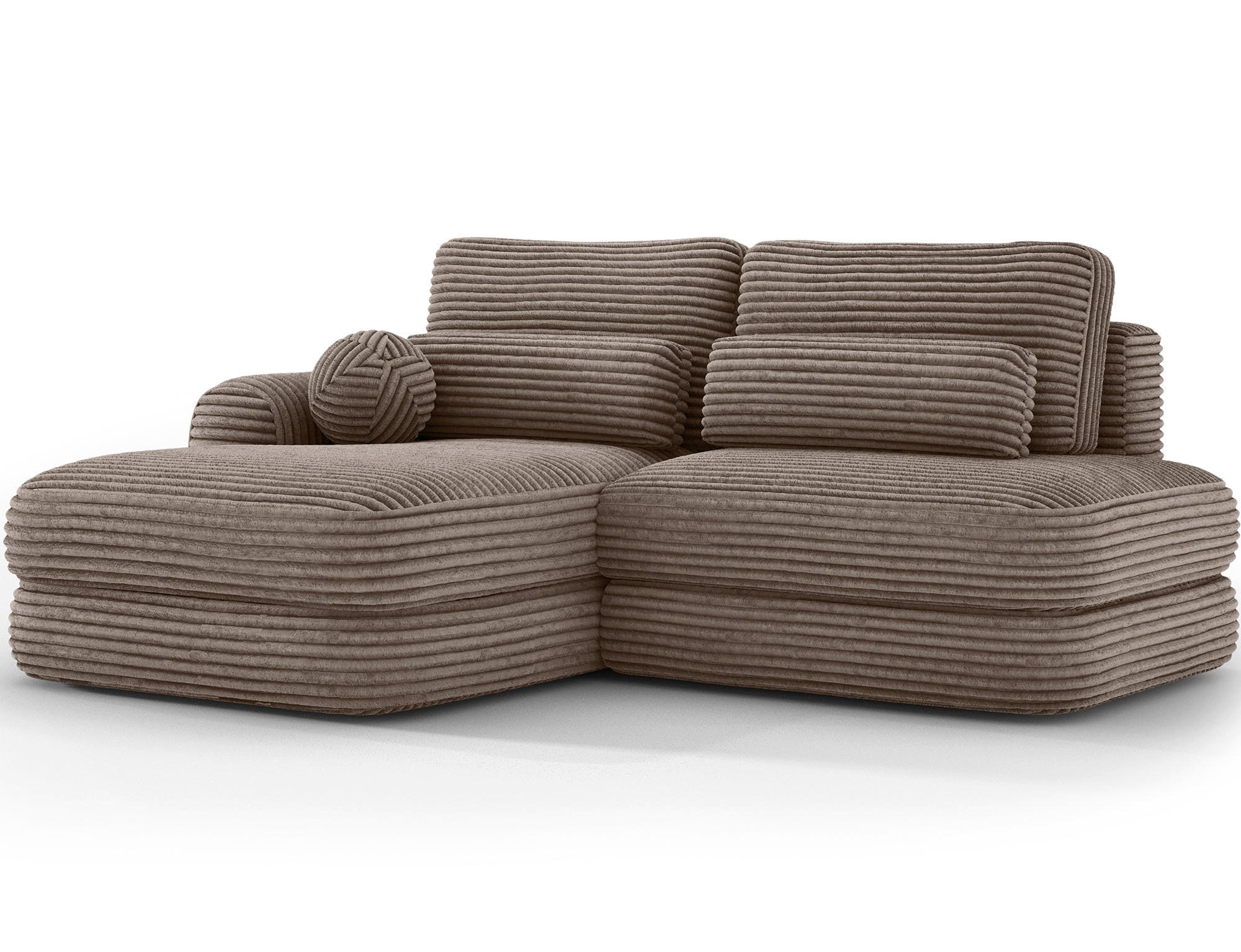 ECKSOFA RIPELI L-Form mit Schlaffunktion & Bettkasten – Modernes 3-Sitzer Sofa, Wellenfederung, 217 × 175 cm - Hellbraun/Schwarz, Kunststoff (217/175cm) - Wohnideebilder