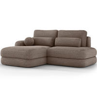 ECKSOFA RIPELI L-Form mit Schlaffunktion & Bettkasten – Modernes 3-Sitzer Sofa, Wellenfederung, 217 × 175 cm - Hellbraun/Schwarz, Kunststoff (217/175cm) - Wohnideebilder