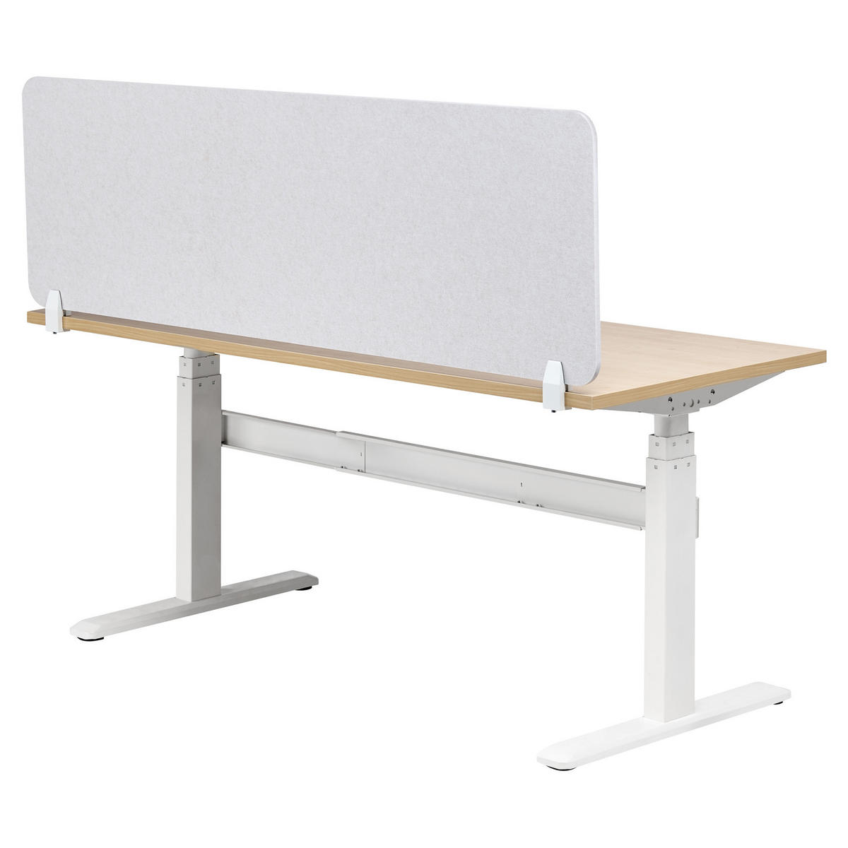 SCHREIBTISCHTRENNWAND Cremeweiß 160x1x50 Split - Creme, Kunststoff (1/160/50cm) - Beliani