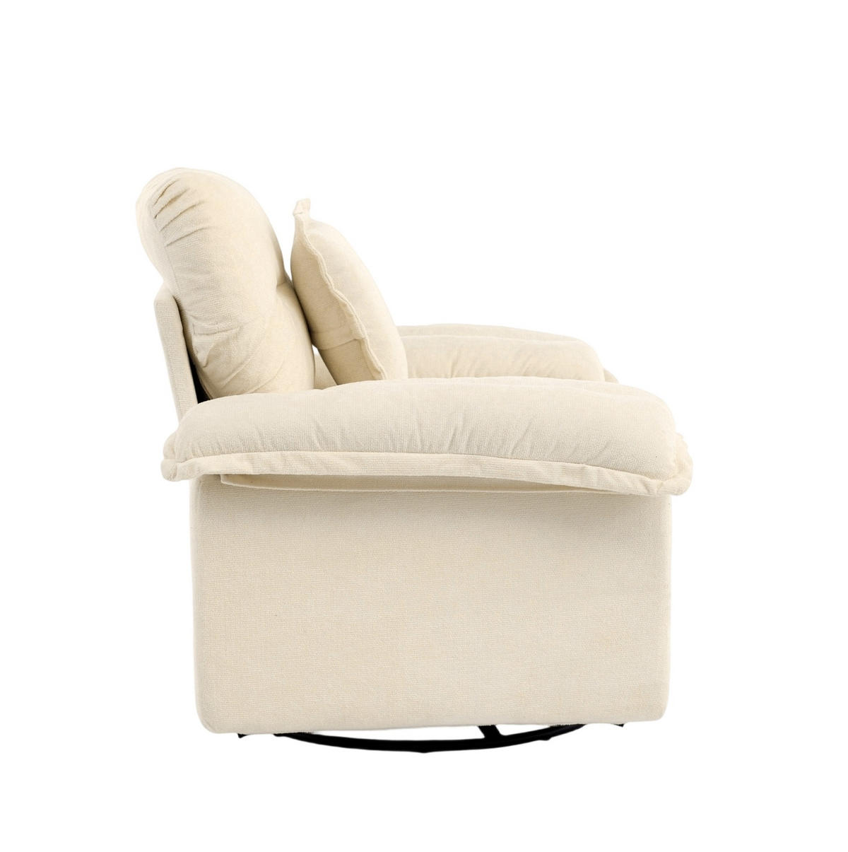 SESSEL in Beige mit 360°-Drehfunktion und Chenillebezug,84/116/96 cm - Beige, Textil (84/96/116cm) - Flora Grace