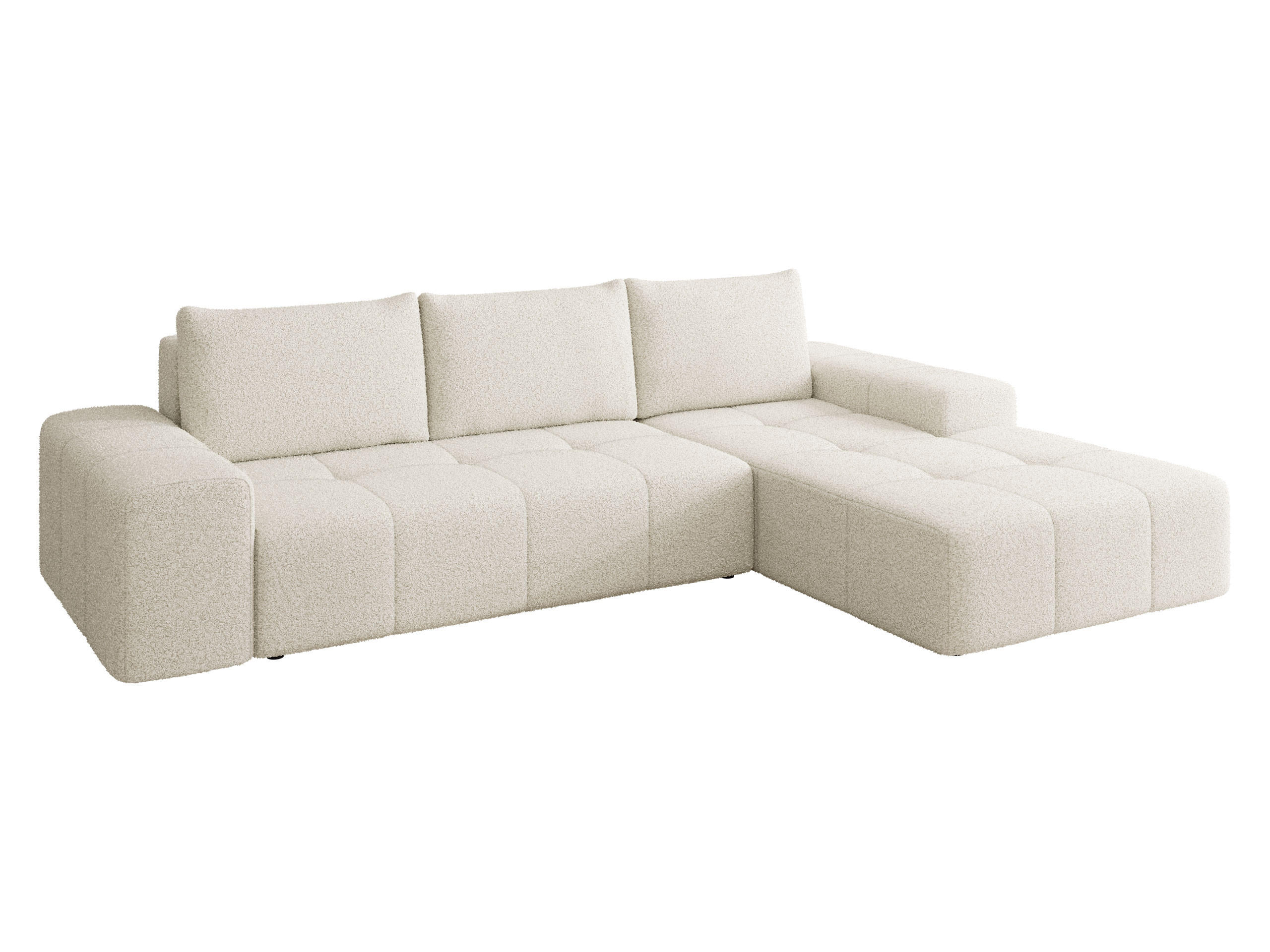 ECKSCHLAFSOFA Tonseo L, Seite: Rechts - Sandfarben/Schwarz, Holz/Kunststoff (173/275cm) - MIRJAN24